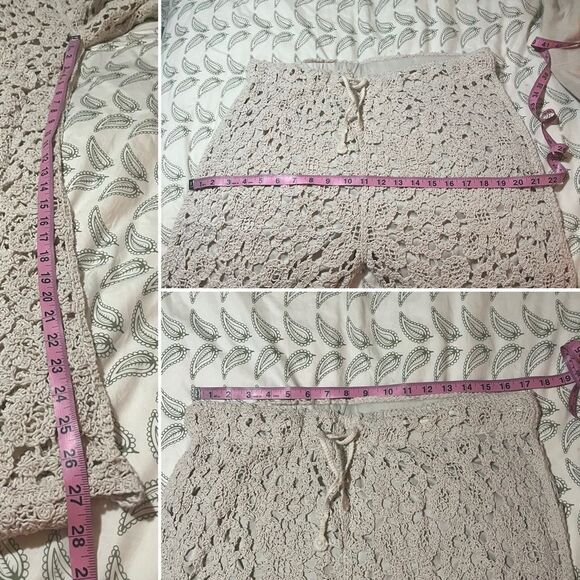 Solitaire SOLITAIRE Crochet Lace Pants Ankle Beige Natural Plus 1X NWT - Picture 12 of 12